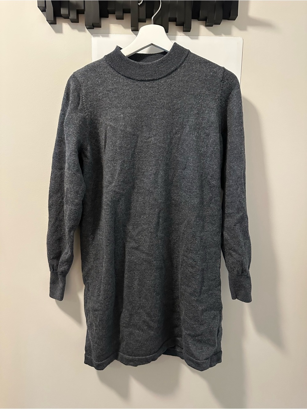 Frank & Oak Dark Gray Merino Wool Knit Dress